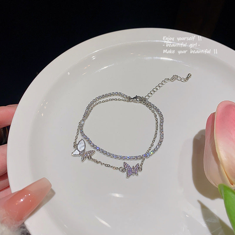 Bracelet papillon en super zircon pour femme