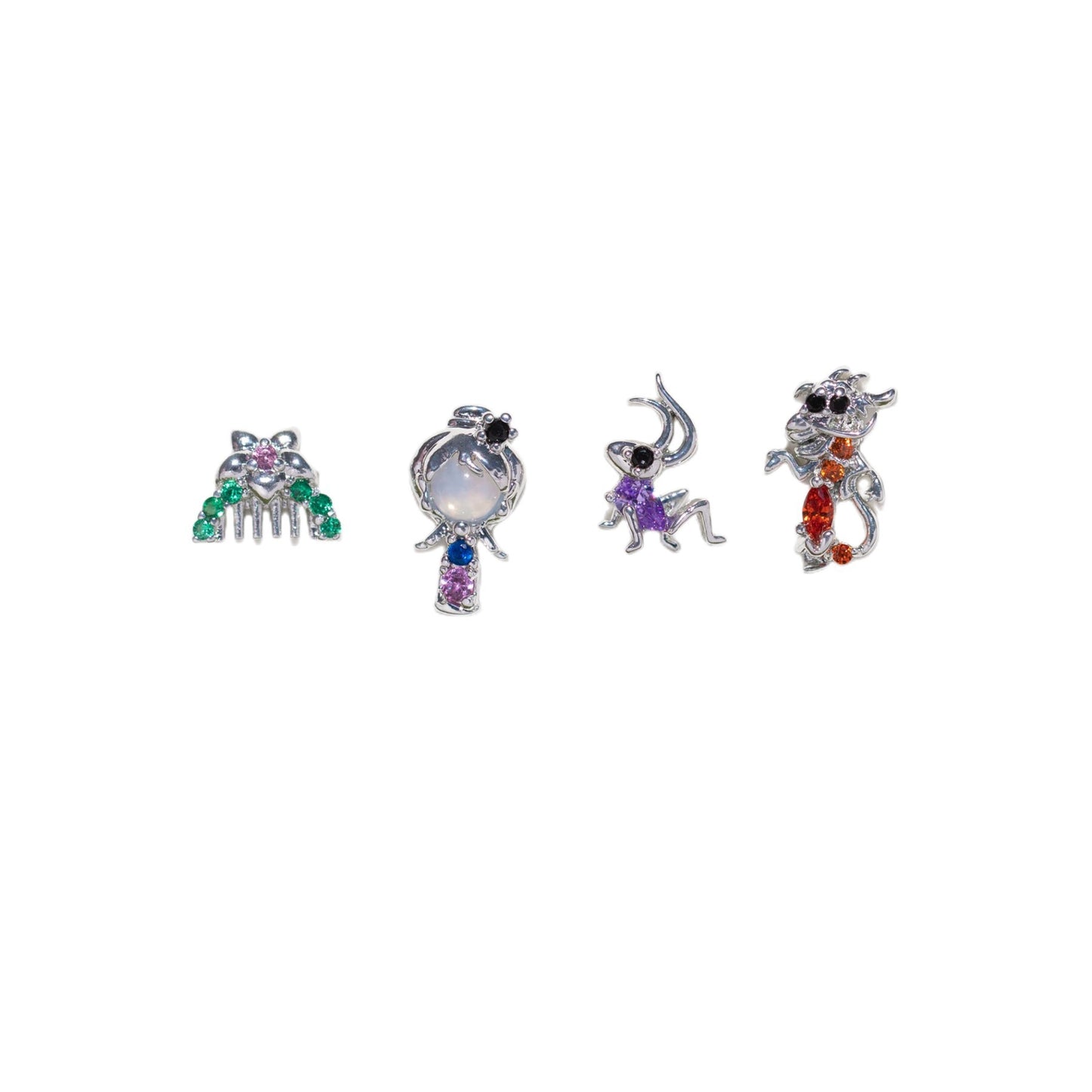 Creative Cartoon Character Micro-inlaid Color Zircon Animal Stud Earrings