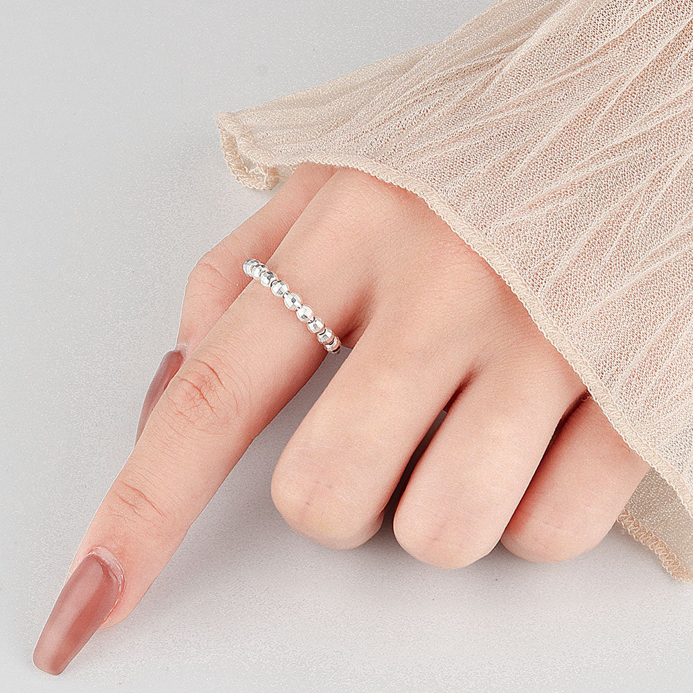 Anillo móvil con cuentas de moda para mujer