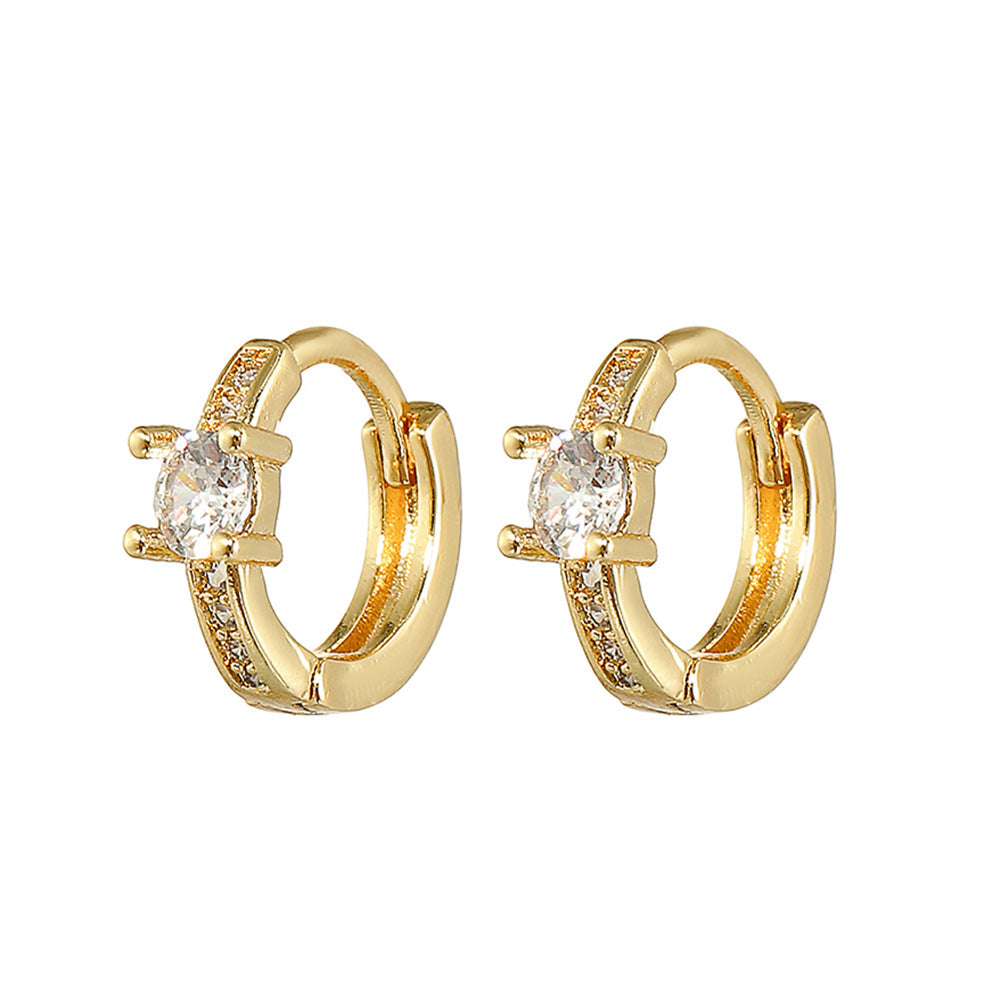 Boucles d'oreilles en or 18 carats plaqué cuivre à la mode, géométriques