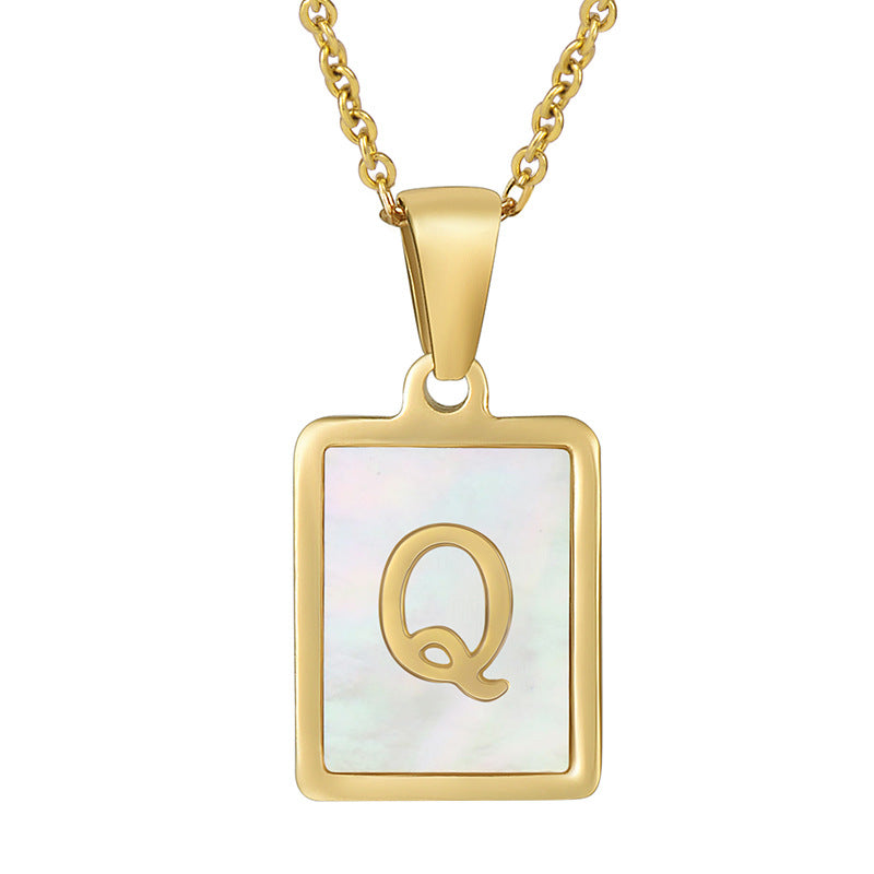 Women's Fashionable Stainless Steel Shell Letter Necklace