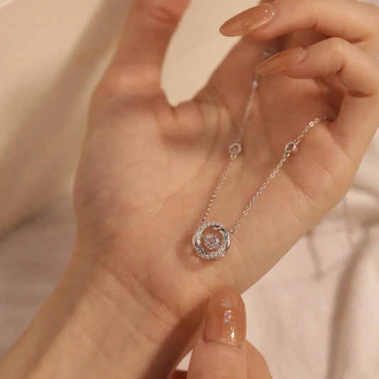 Collier intelligent en argent sterling 925 Mobius de trois secondes pour femme