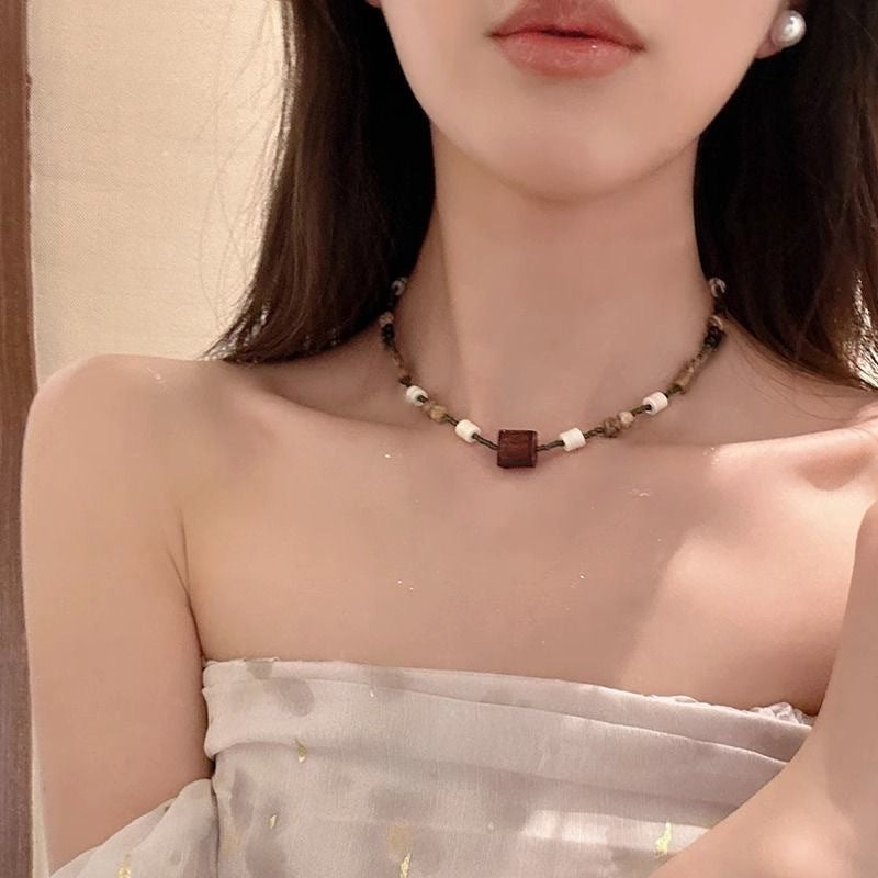Vintage Beaded Butterfly Necklace For Women