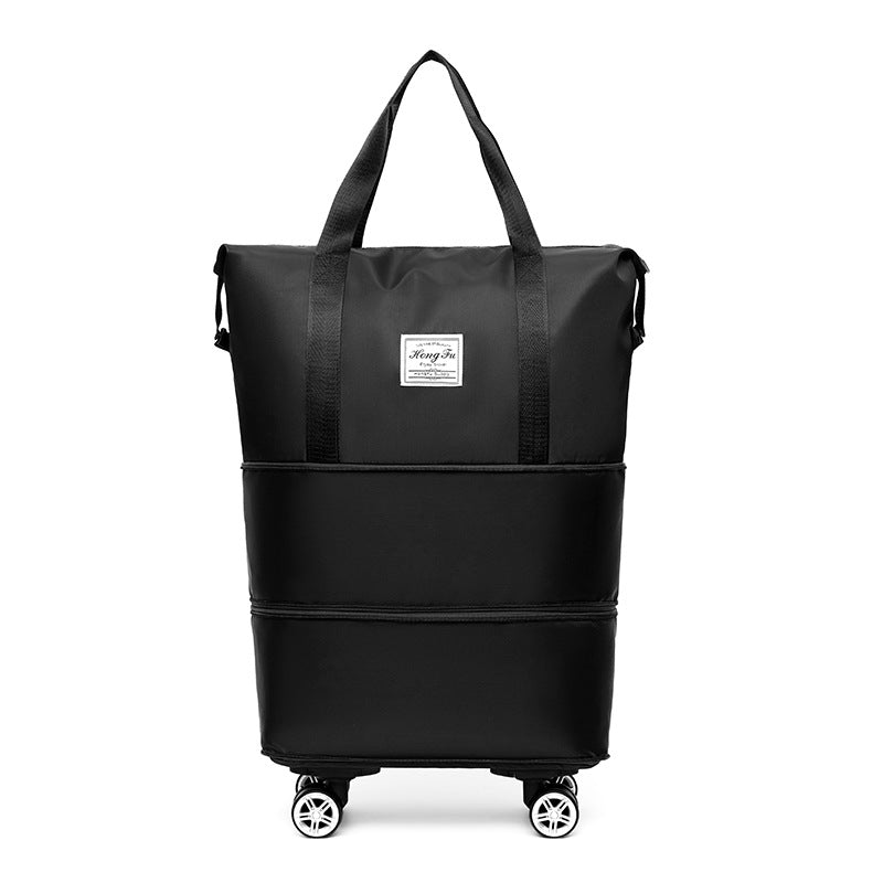 Bolsa de viaje de gran capacidad extendida de doble capa, separación en seco y húmedo, paquete de maternidad ligero, asa cubierta
