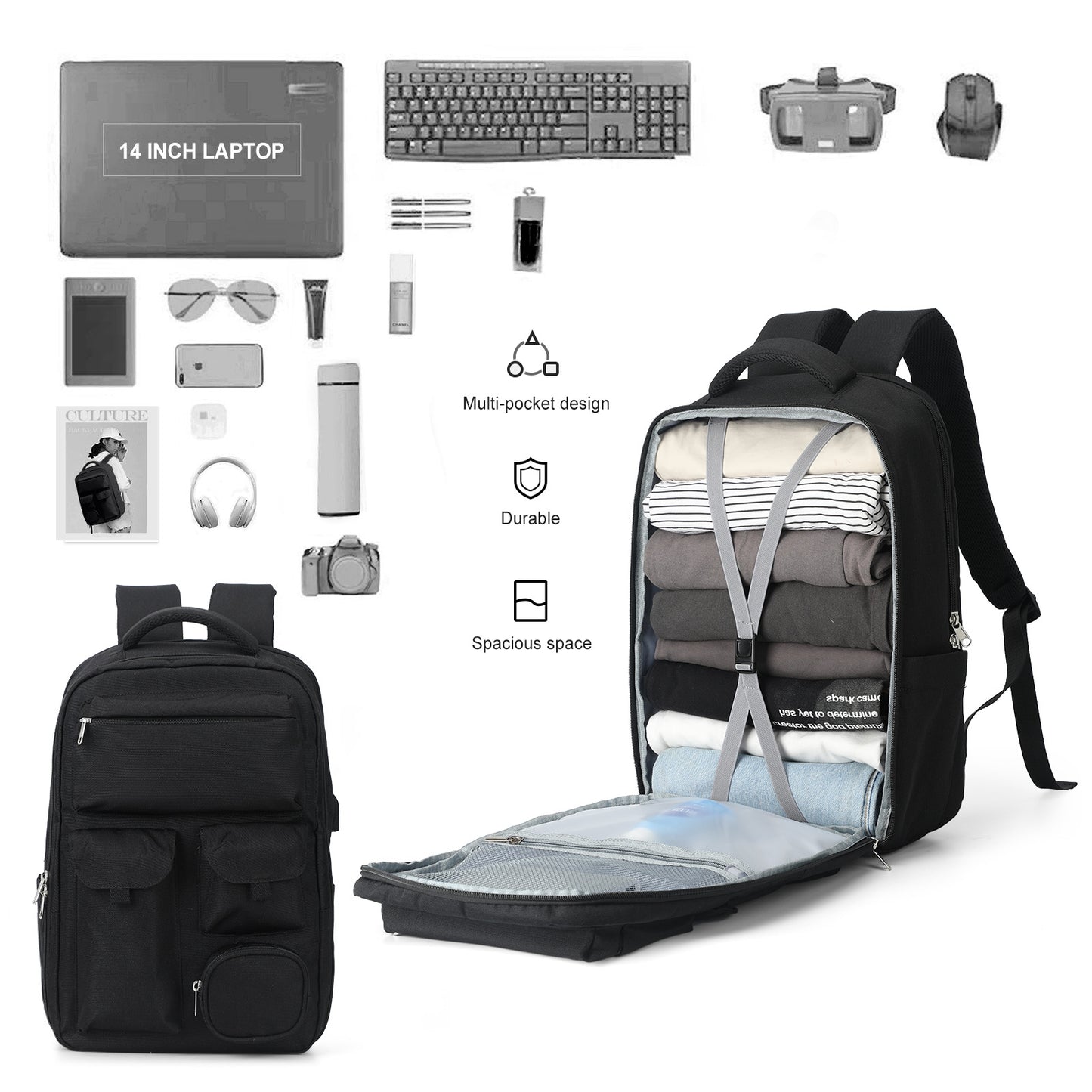 Mochila escolar portátil de gran capacidad para exteriores, a la moda, para hombres y mujeres