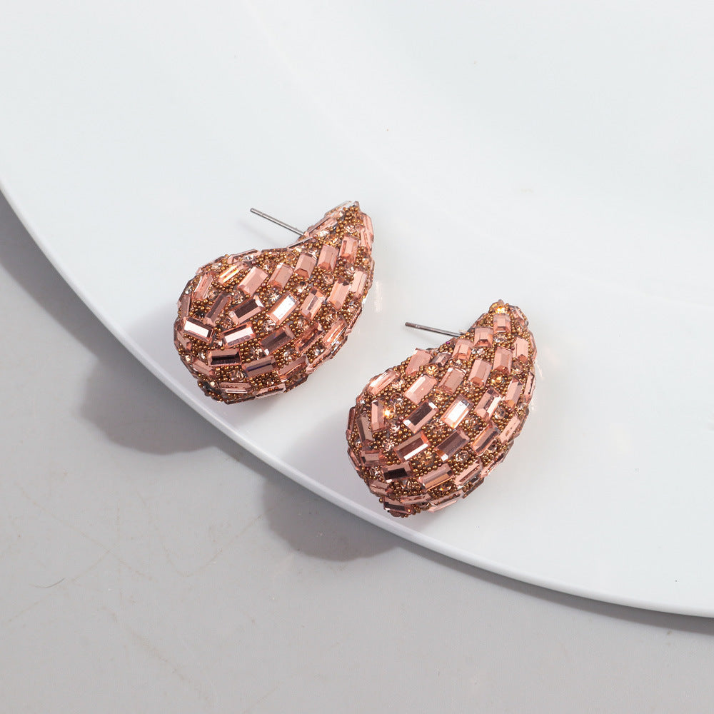 Boucles d'oreilles à tige en métal tendance et entièrement bijoux