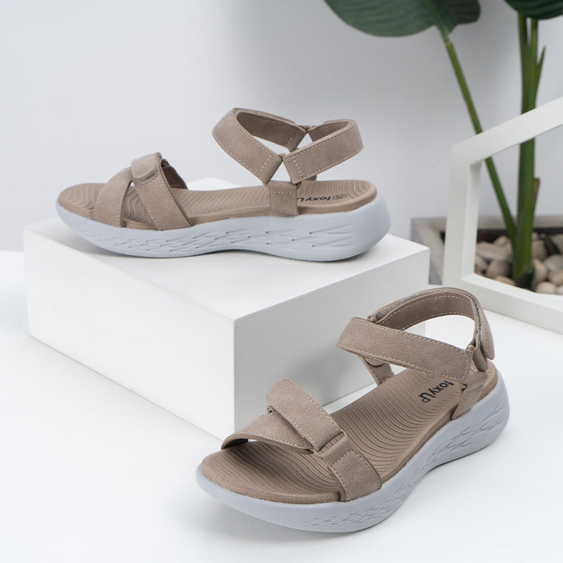 Sandalias antideslizantes con suela gruesa y tacón inclinado para mujer