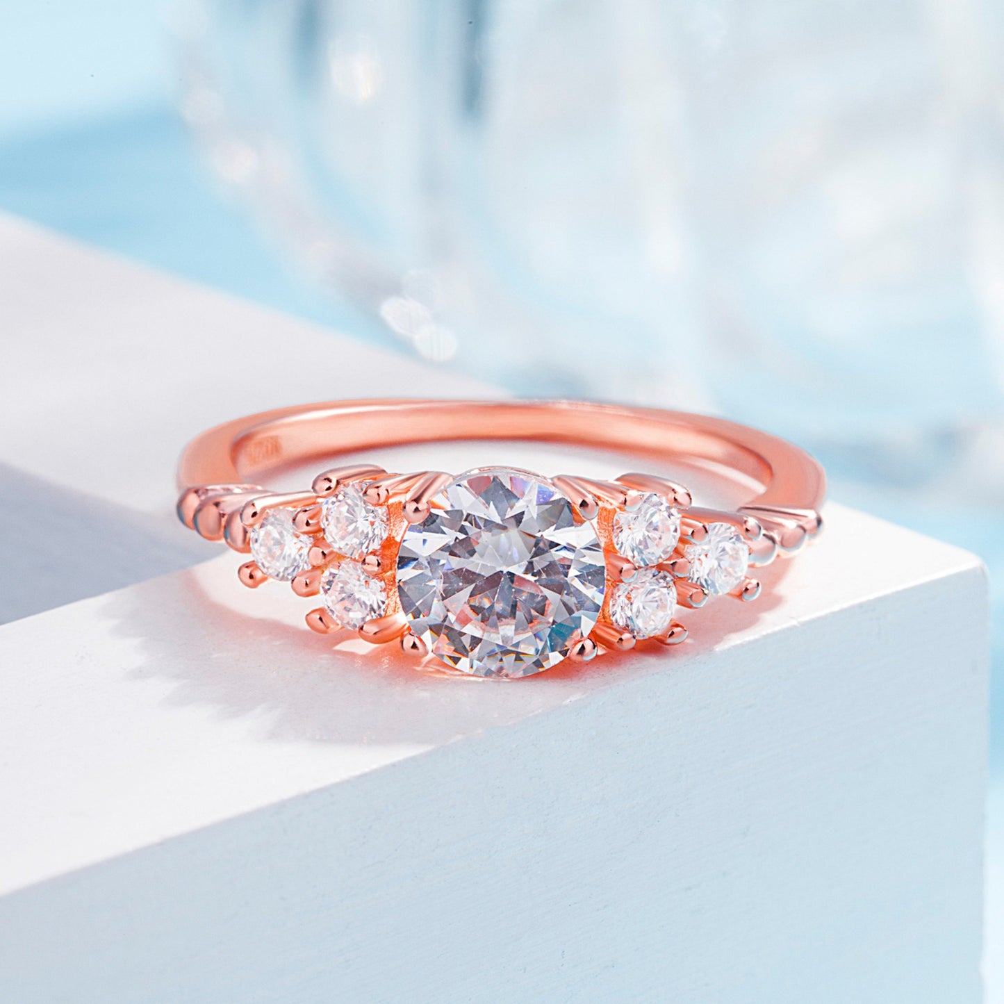 Princess Ring Silver Anti-real Diamond Ring Inlaid Super