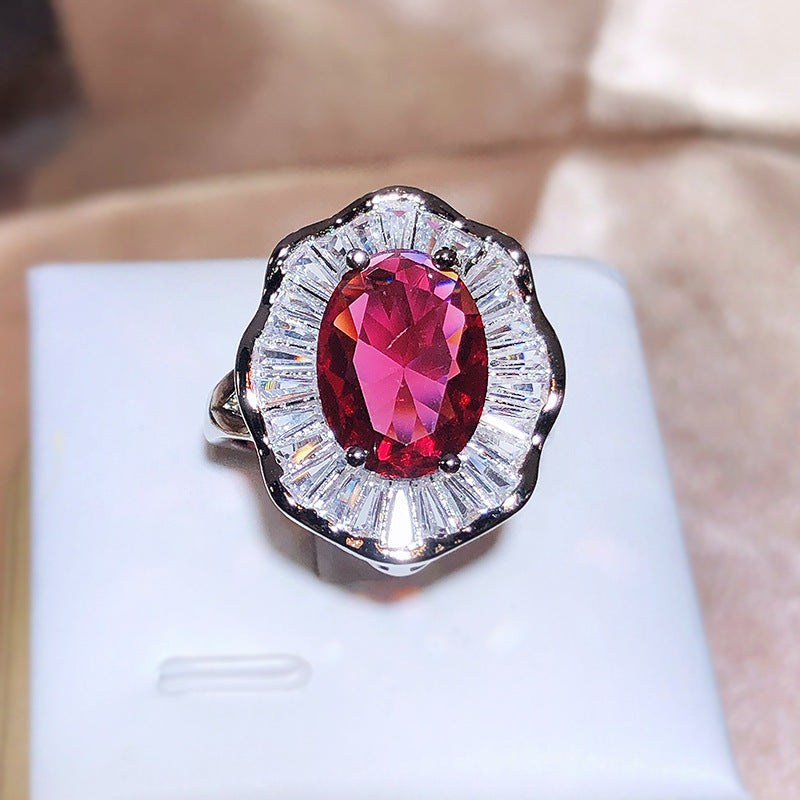 Women's Stone-inlaid Red Eye-catching Ring