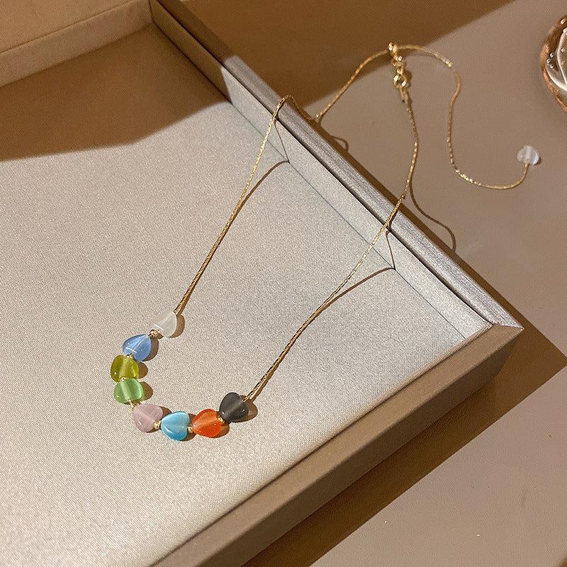 Collier de perles d'amour à coutures assorties pour femmes