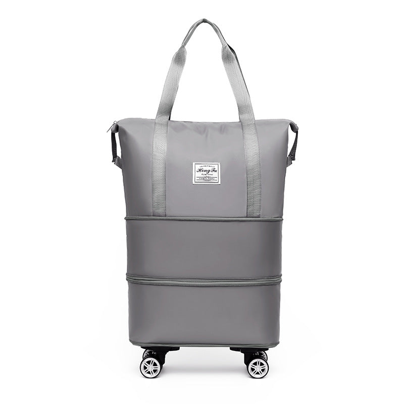 Bolsa de viaje de gran capacidad extendida de doble capa, separación en seco y húmedo, paquete de maternidad ligero, asa cubierta