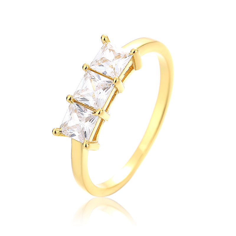 Anillo de plata 925 con circón de nicho femenino
