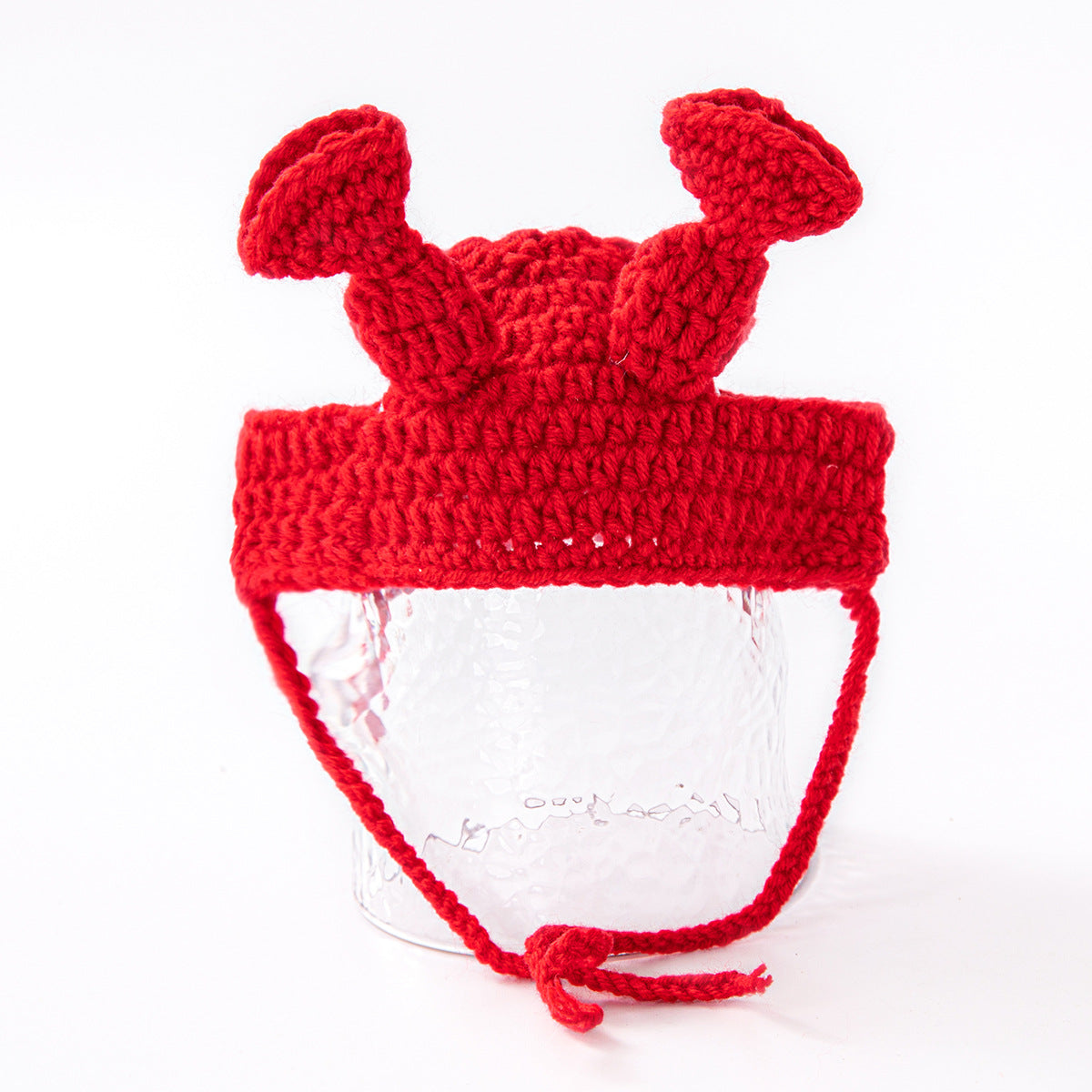 Gorro de punto con diseño de gato y encaje de cuerno de sirvienta