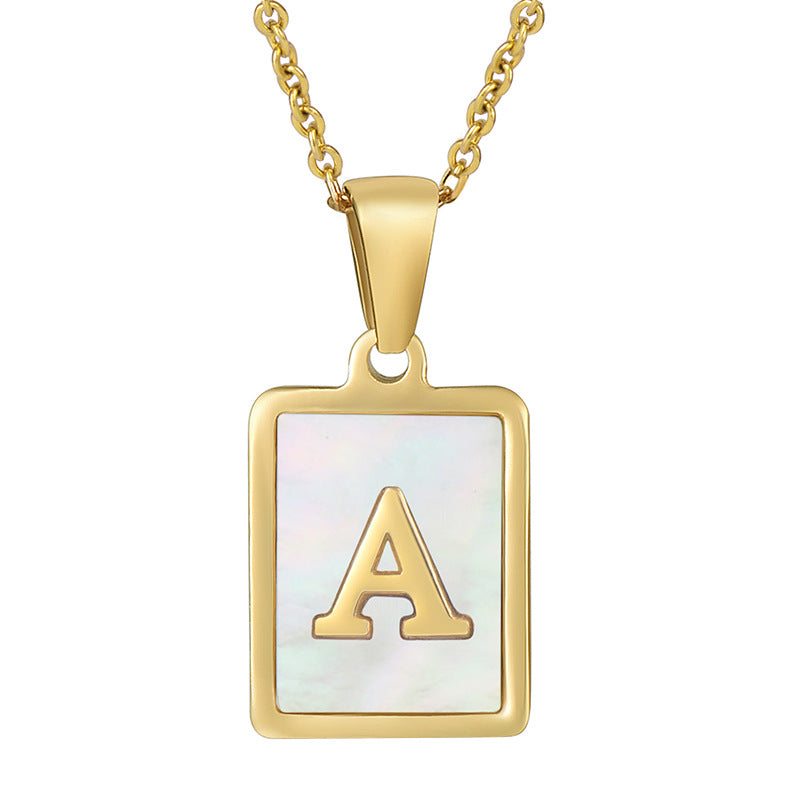 Women's Fashionable Stainless Steel Shell Letter Necklace