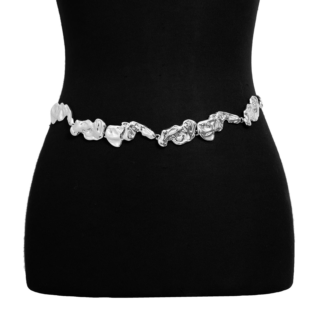 Fashion Liquid Lava Irregular Waist Chain Fold