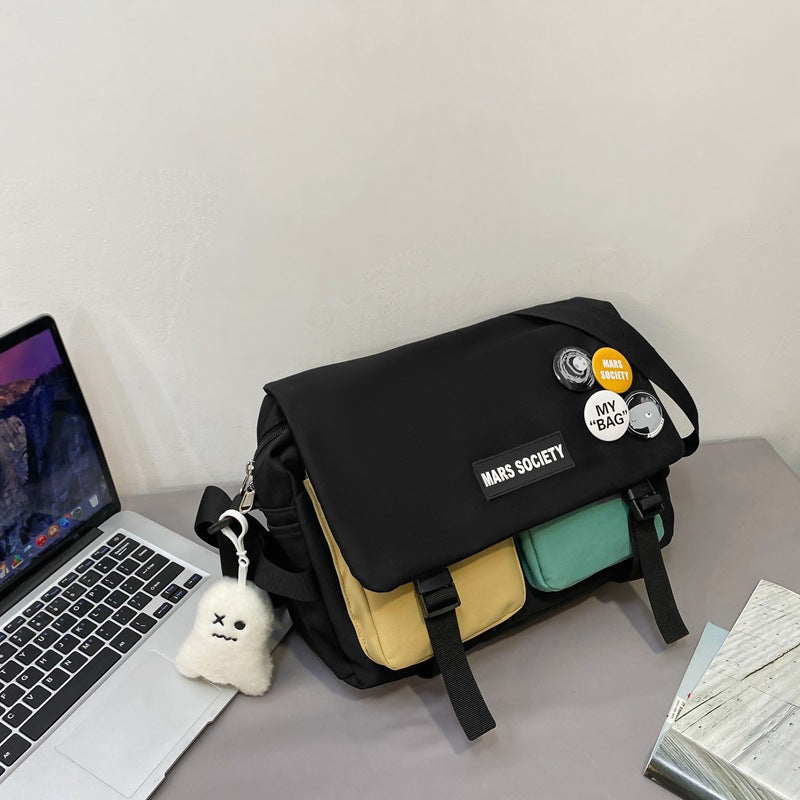 Outillage Style coréen contraste couleur étudiant sac à bandoulière style japonais rétro couleur correspondant