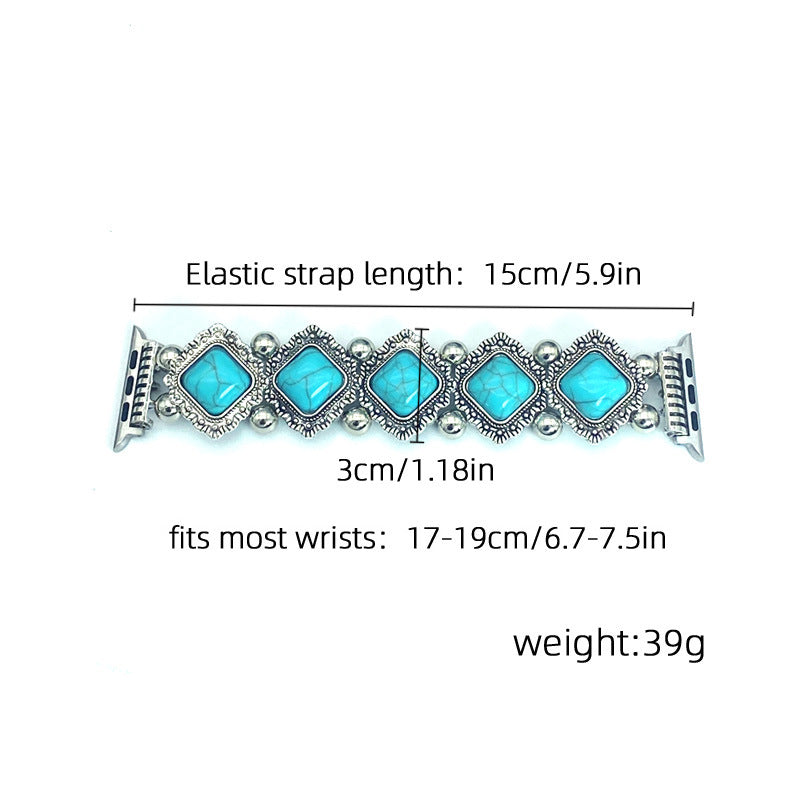 Bracelet de montre intelligente bohème turquoise