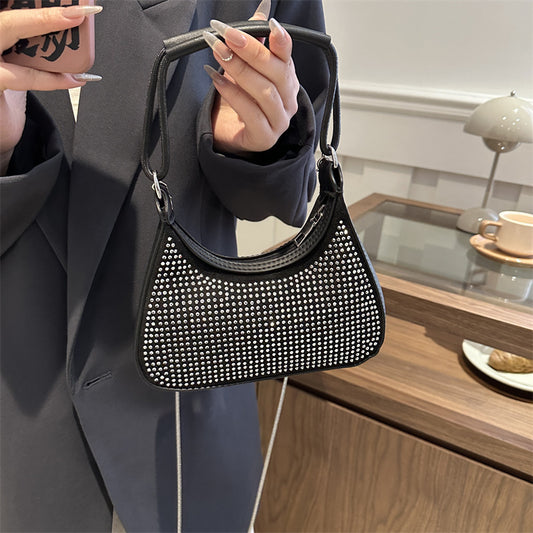 Bolso bandolera con cadena de diamantes de imitación de moda con diamantes ligeros