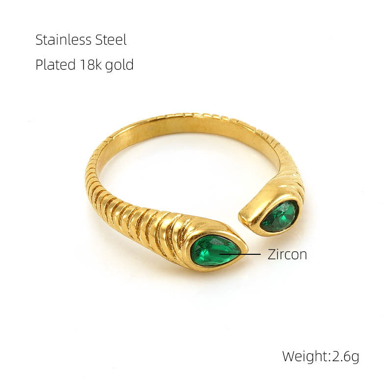 Bague en diamant en acier inoxydable pour femmes, tempérament de mode