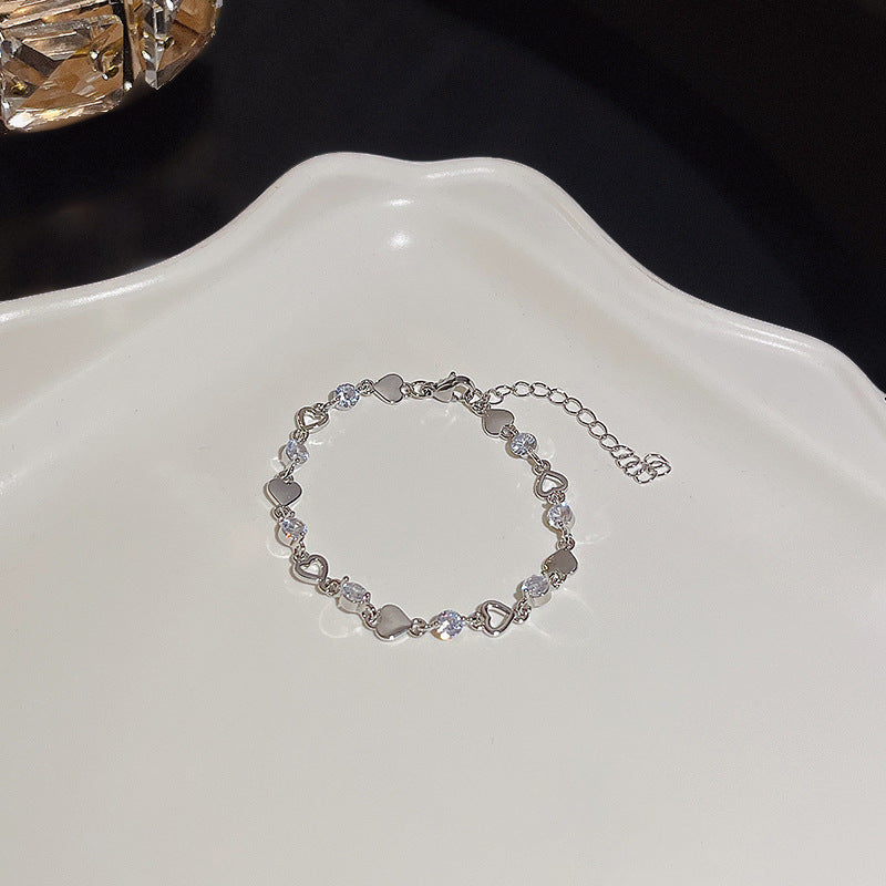 Pulsera versátil de perlas y flores de circón