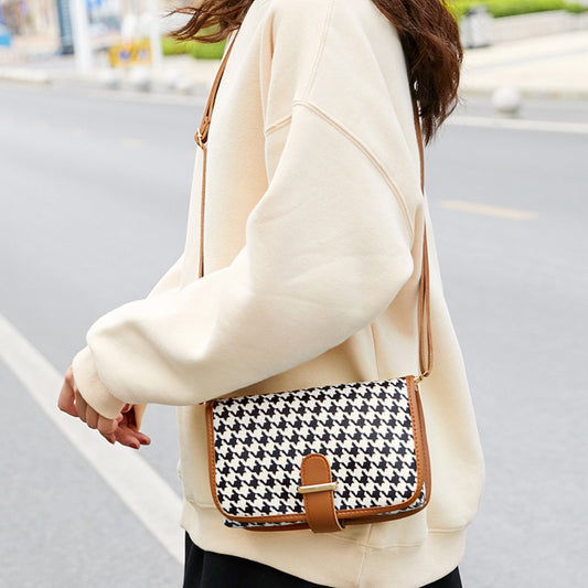 Sac messager à bandoulière à carreaux pour femmes