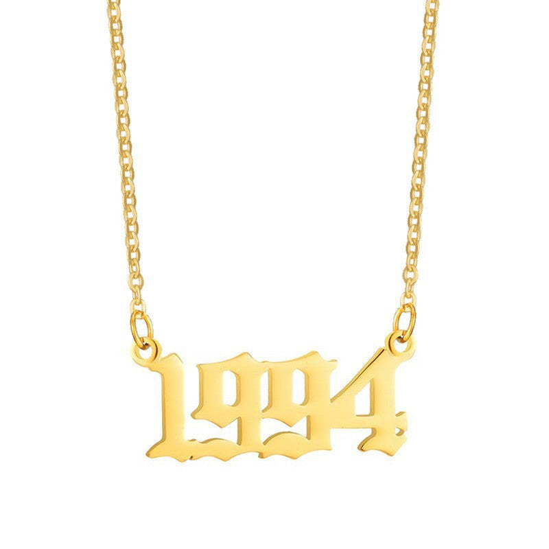 18K Stainless Steel 1990-2020 Year Necklace