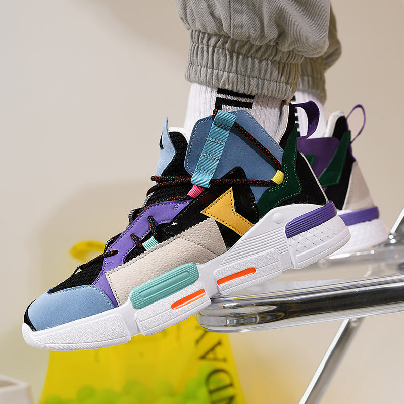 Zapato de tabla alto con superficie de malla transpirable Flyknit de talla grande de verano para hombre