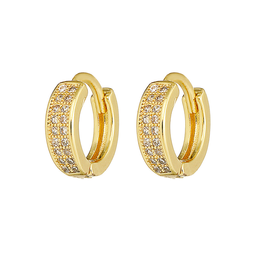 Boucles d'oreilles en or 18 carats plaqué cuivre à la mode, géométriques