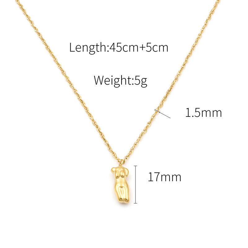 18K Stainless Steel Clavicle Chain Female Portrait