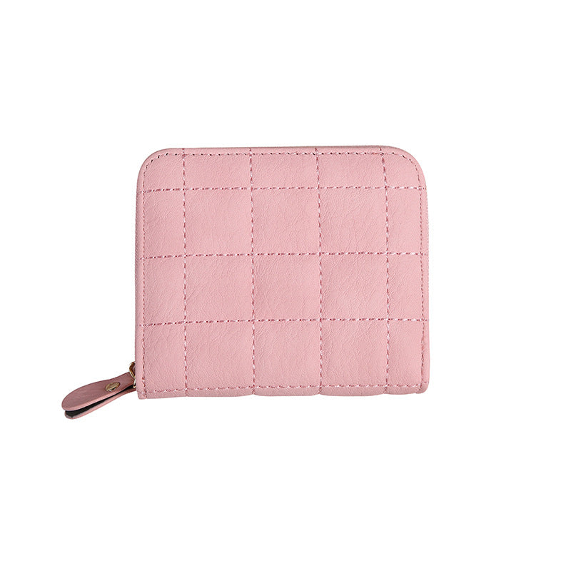 Porte-cartes brodé à carreaux de mode Mini dames