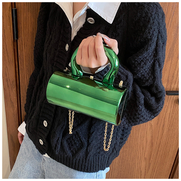 Sac à bandoulière en chaîne acrylique couleur bonbon de style classique pour femmes
