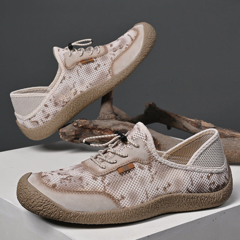 Chaussures de couture faites à la main pour hommes en cuir véritable de grande taille légères