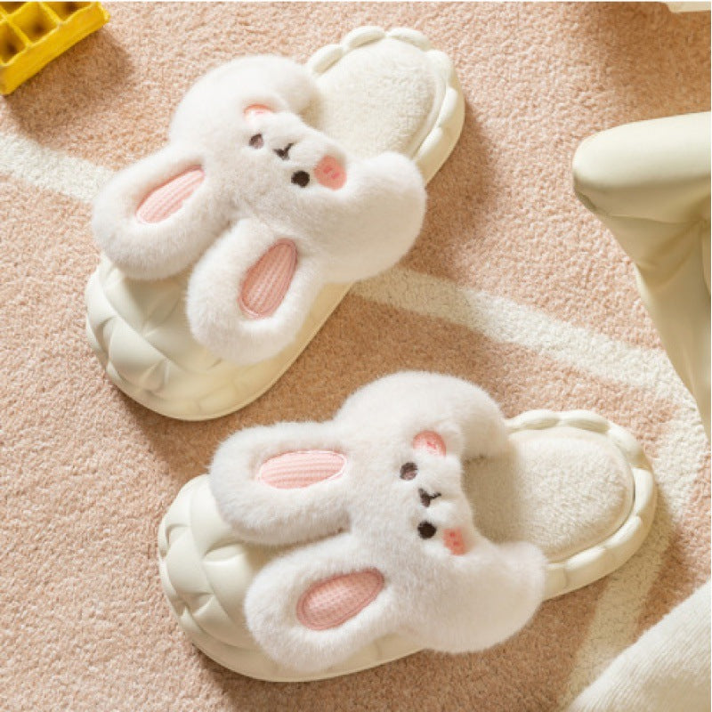 Pantoufles en coton détachables pour femmes, dessin animé pour la maison