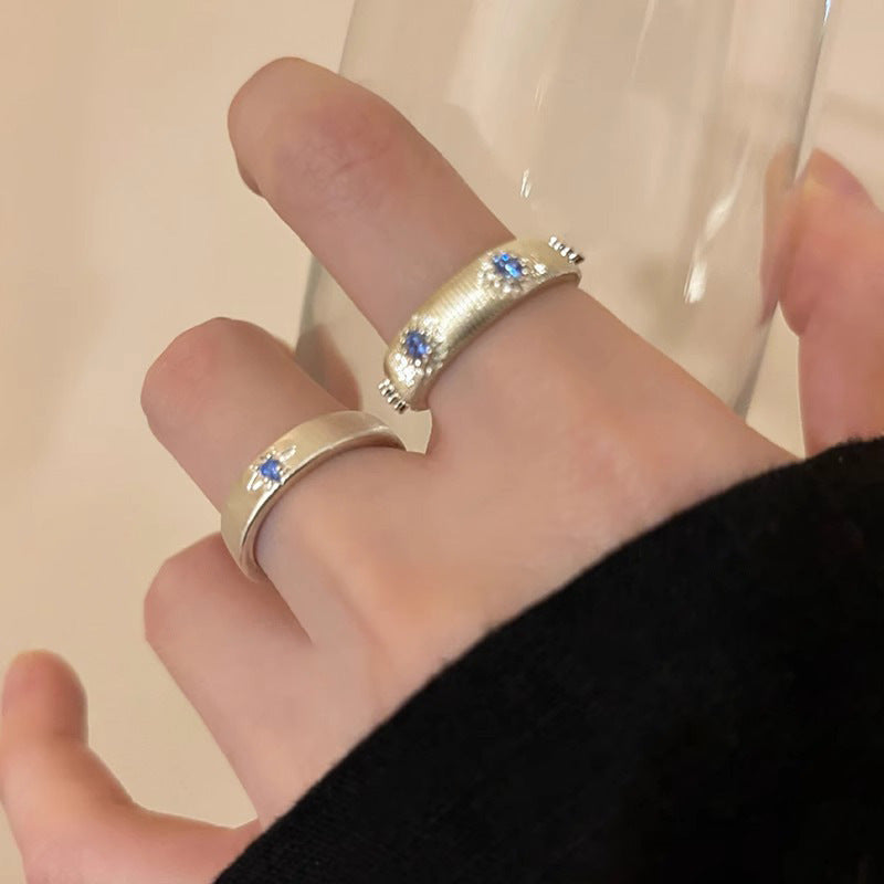 Cross Blue Diamond Ring For Women