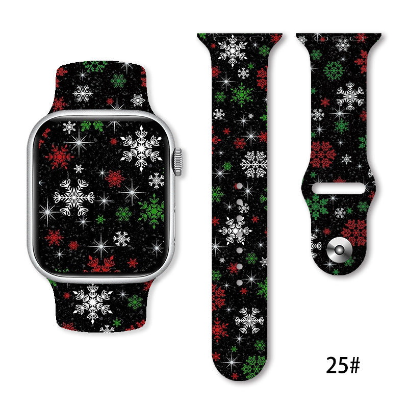 Impression de bracelet en silicone de Noël adaptée