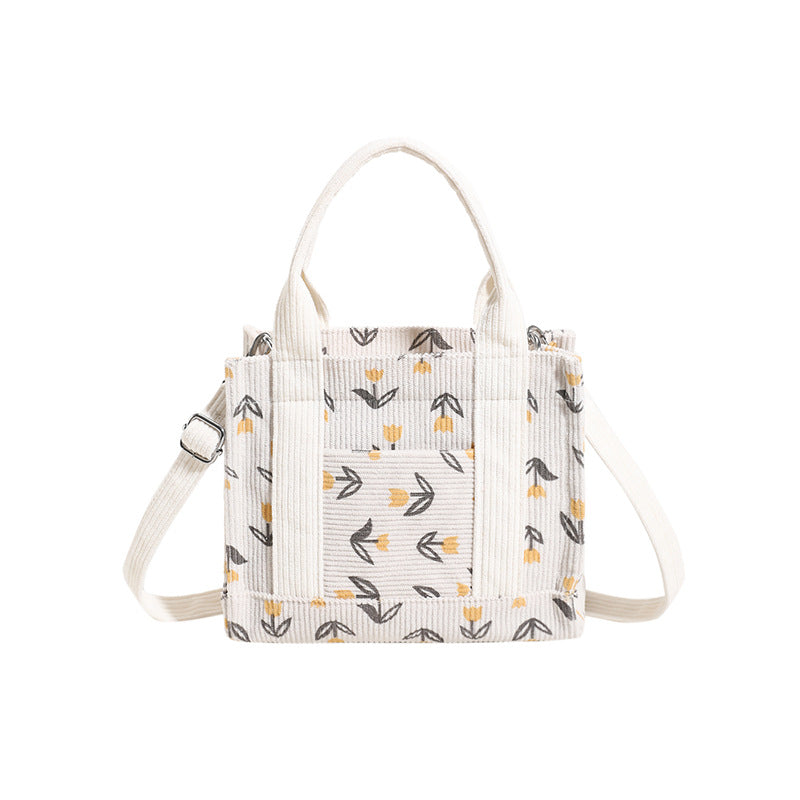 Nouveau frais doux velours côtelé imprimé mode Style à la mode femmes sacs sac à bandoulière