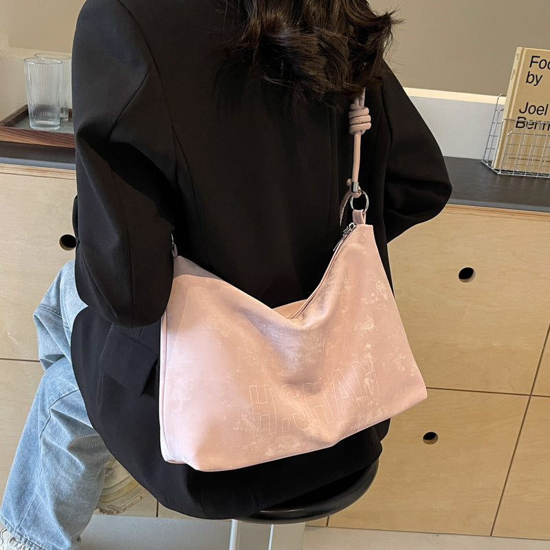 Bolso tipo cubo de gran capacidad cruzado de otoño e invierno moda todo fósforo alto sentido