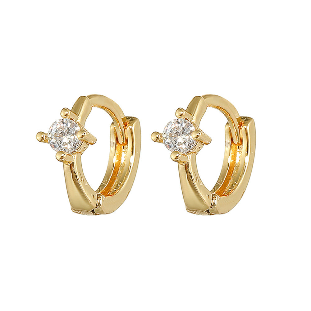 Boucles d'oreilles en or 18 carats plaqué cuivre à la mode, géométriques