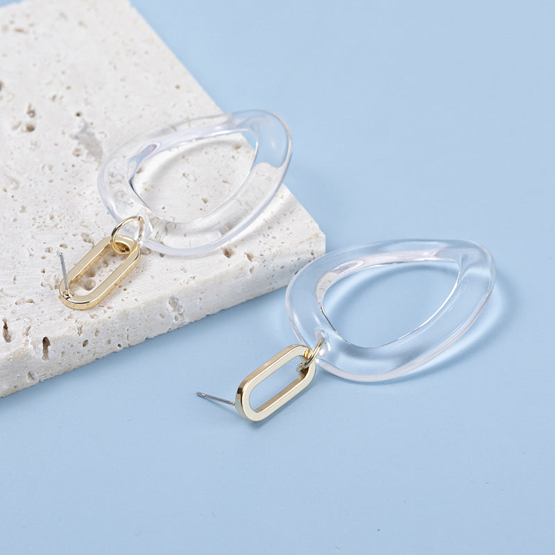 Boucles d'oreilles en résine transparente élégantes à la mode pour femmes
