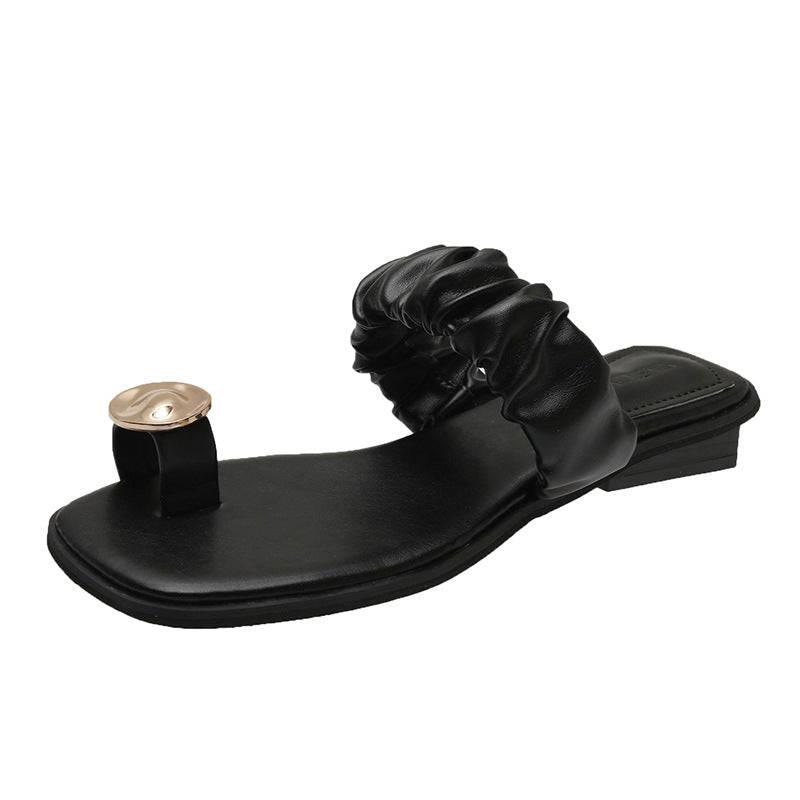 Zapatillas de plataforma con zapatos de playa Muffin de cabeza cuadrada