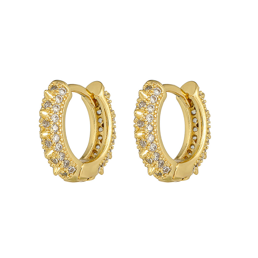 Boucles d'oreilles en or 18 carats plaqué cuivre à la mode, géométriques