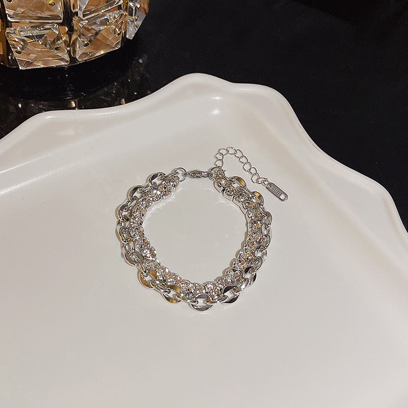 Pulsera versátil de perlas y flores de circón