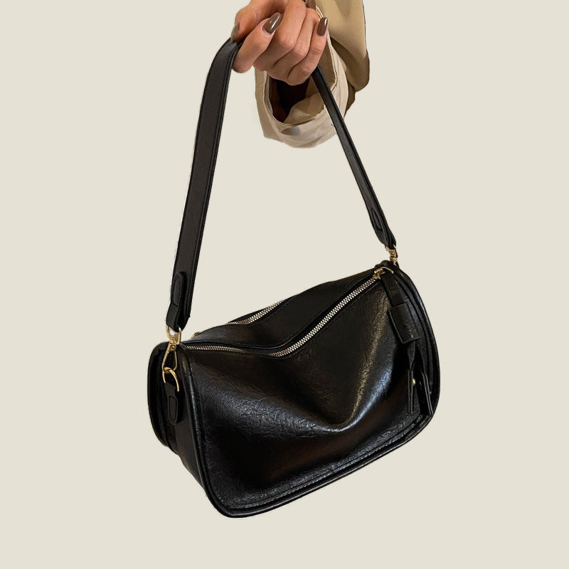 Boston Bag Women's Soft Leather Large Capacity Shoulder Crossbody
