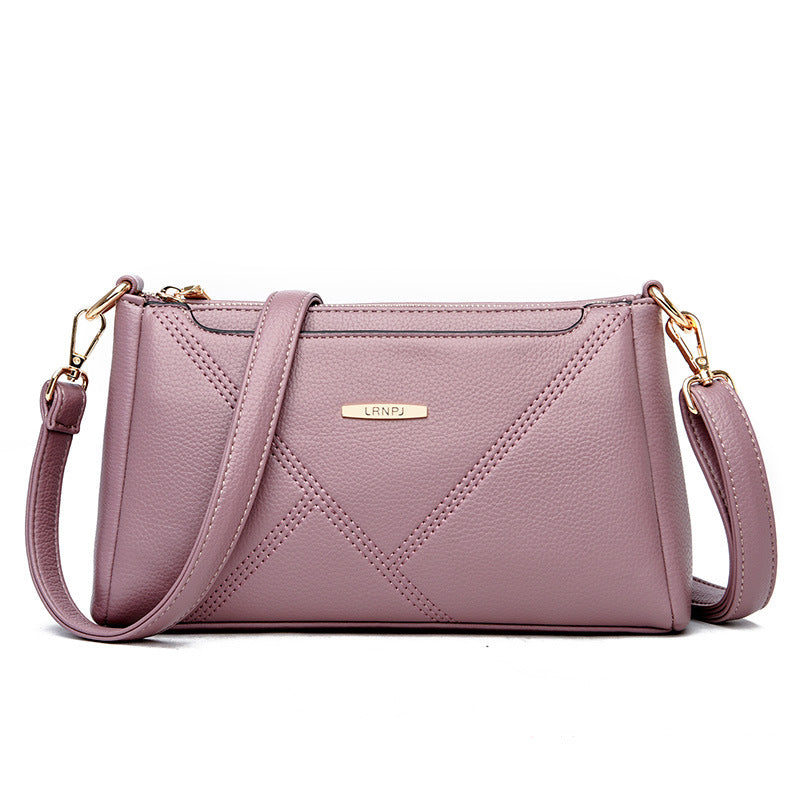 Sac à bandoulière en cuir souple Texture Fashion Lady