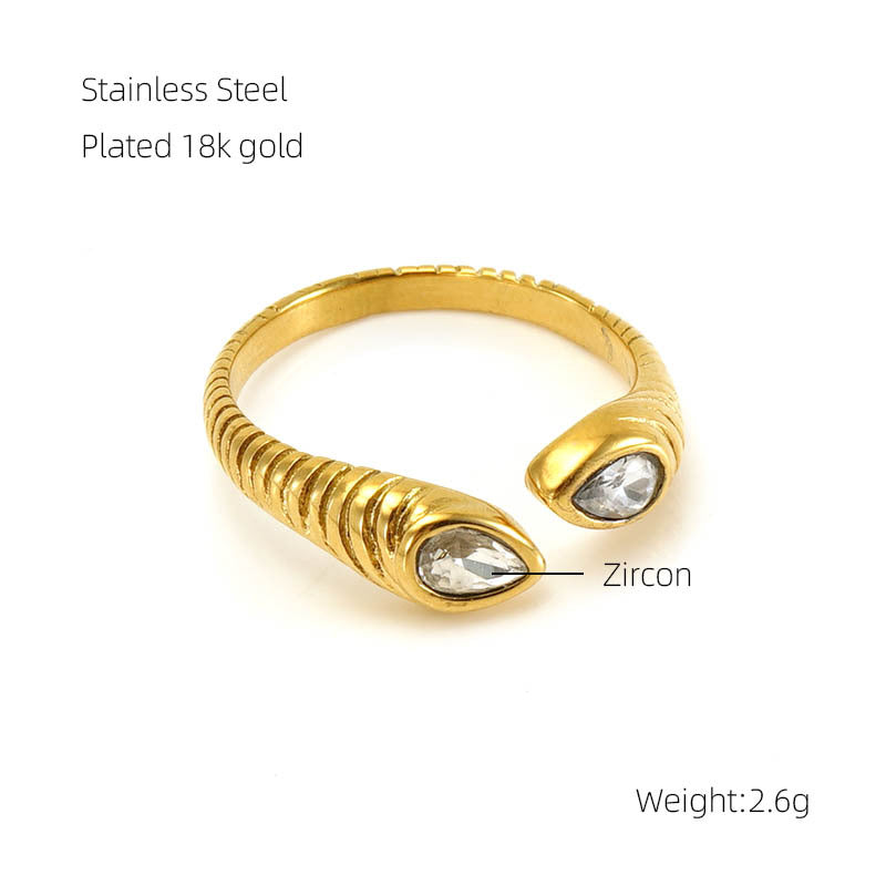Bague en diamant en acier inoxydable pour femmes, tempérament de mode