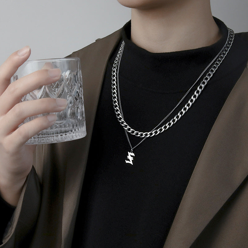 Ins Style Letter Necklace Titanium Steel