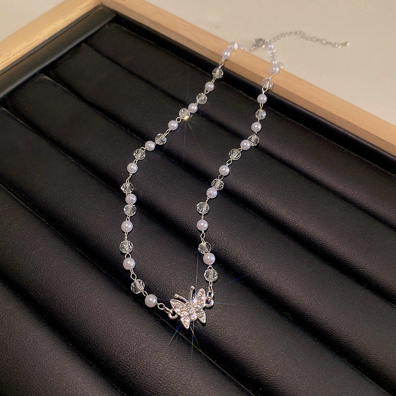 Collier de perles d'amour à coutures assorties pour femmes