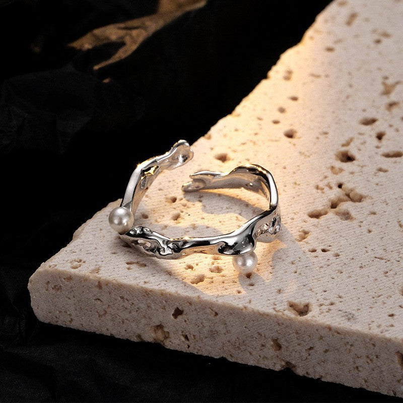 Bague creuse simple en argent sterling assortie à tout