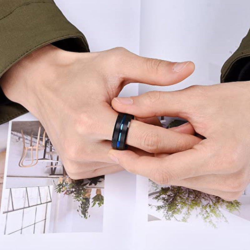Fashion Personalized Bilateral Frosted Ring