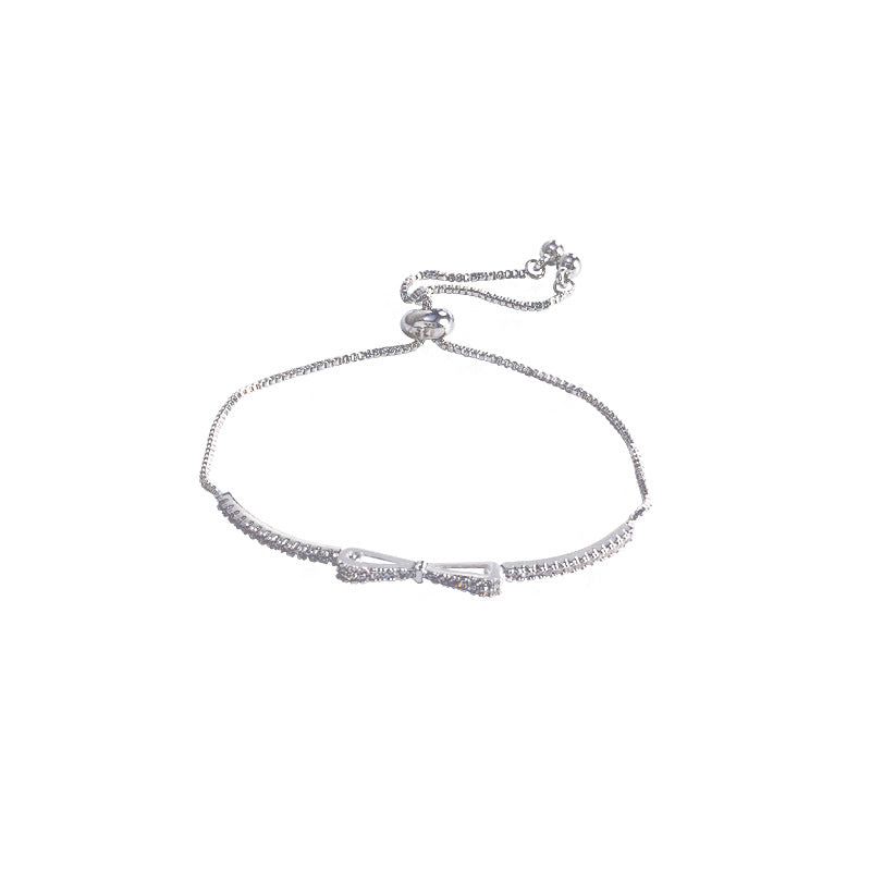 Niche exquise Micro incrusté de Zircon nœud Bracelet pour les femmes